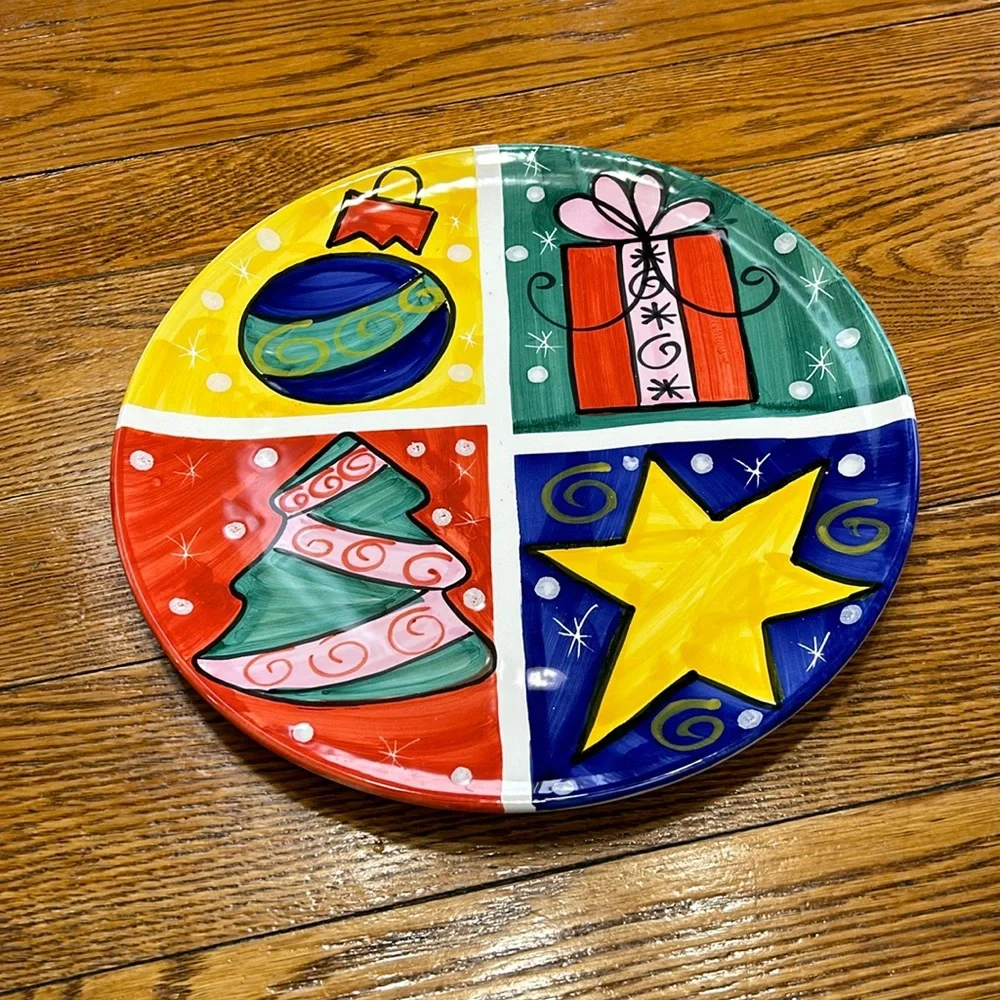 Pier 1 Christmas themed 14” cookie/serving tray. Great condition.